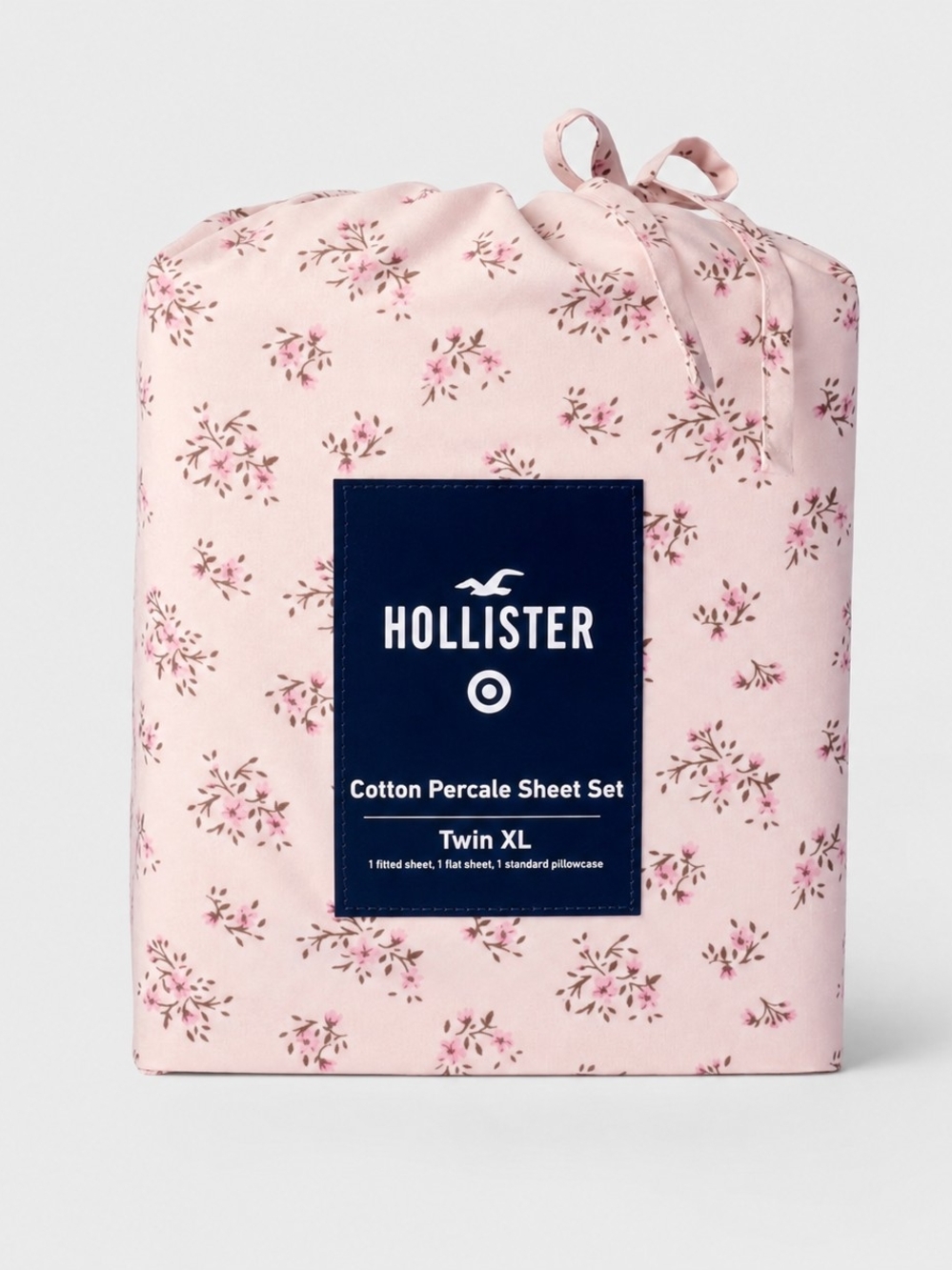 Hollister & Target Pink Floral Cotton Percale Sheet Set TwinXL